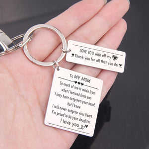 Calendar Keychain - To My Mom - From Daughter - I Will Never Outgrow Your Heart - Gkr19010