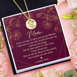 Carnation Necklace - To My Mom - I'm So Glad You Are Mine - Gnev19004