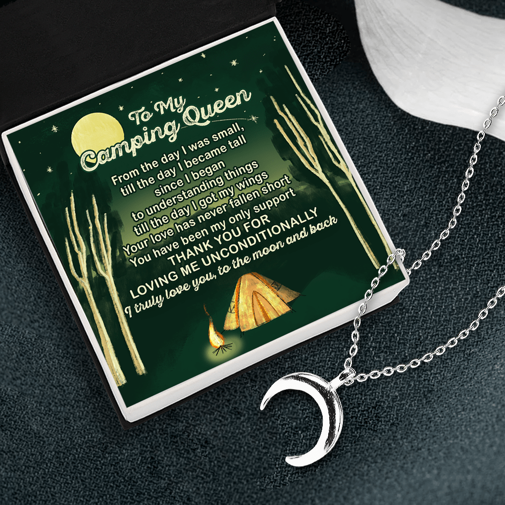 Charmy Moon Necklace - Camping - To My Camping Queen - Thank You For Loving Me Unconditionally - Gnns19006