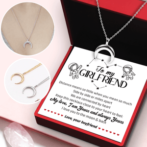Charmy Moon Necklace - Family - To My Girlfriend - I Love You To The Moon & Back - Gnns13003