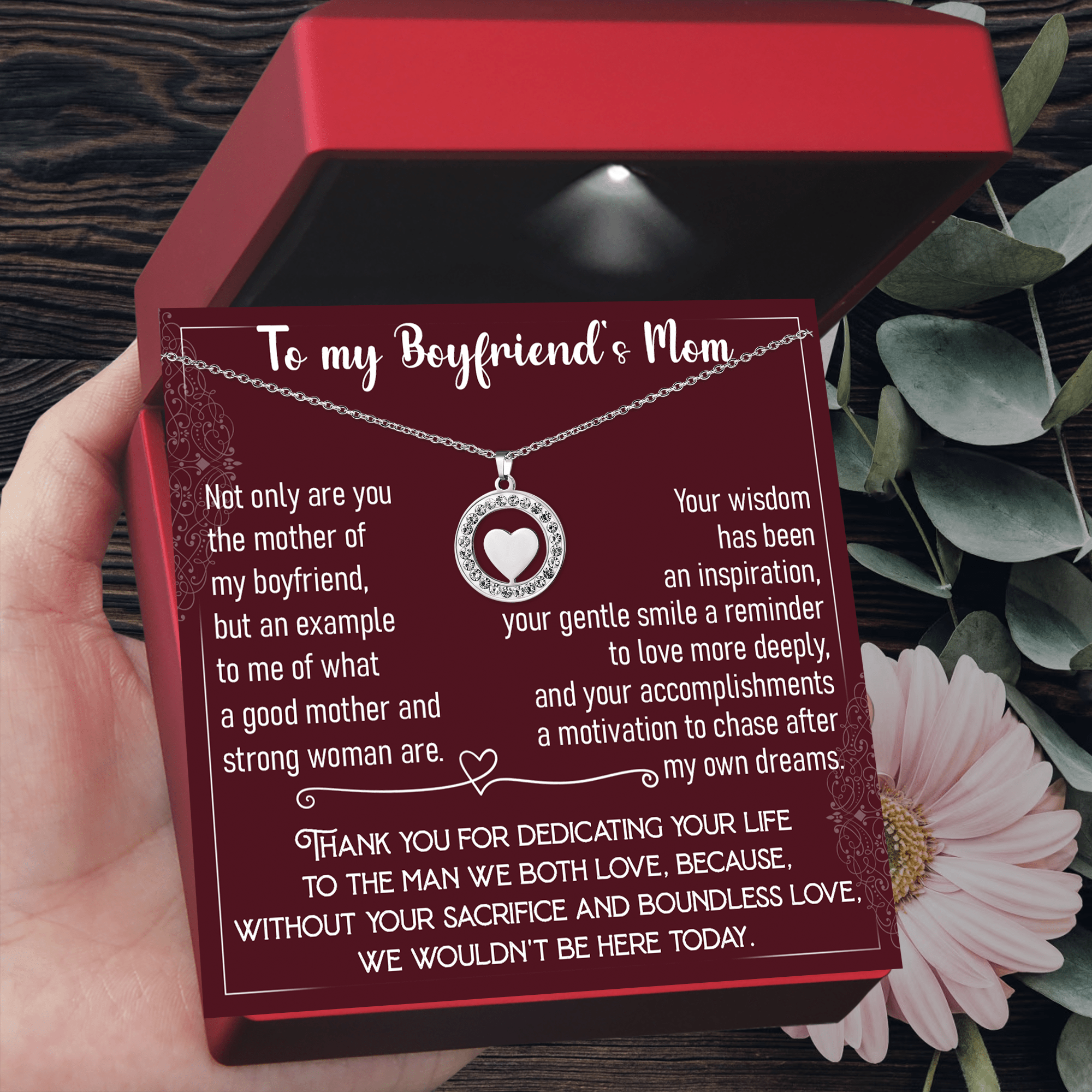 Circle Heart Necklace - Family - To My Boyfriend's Mom - Thank You For Dedicating Your Life - Gnod19014
