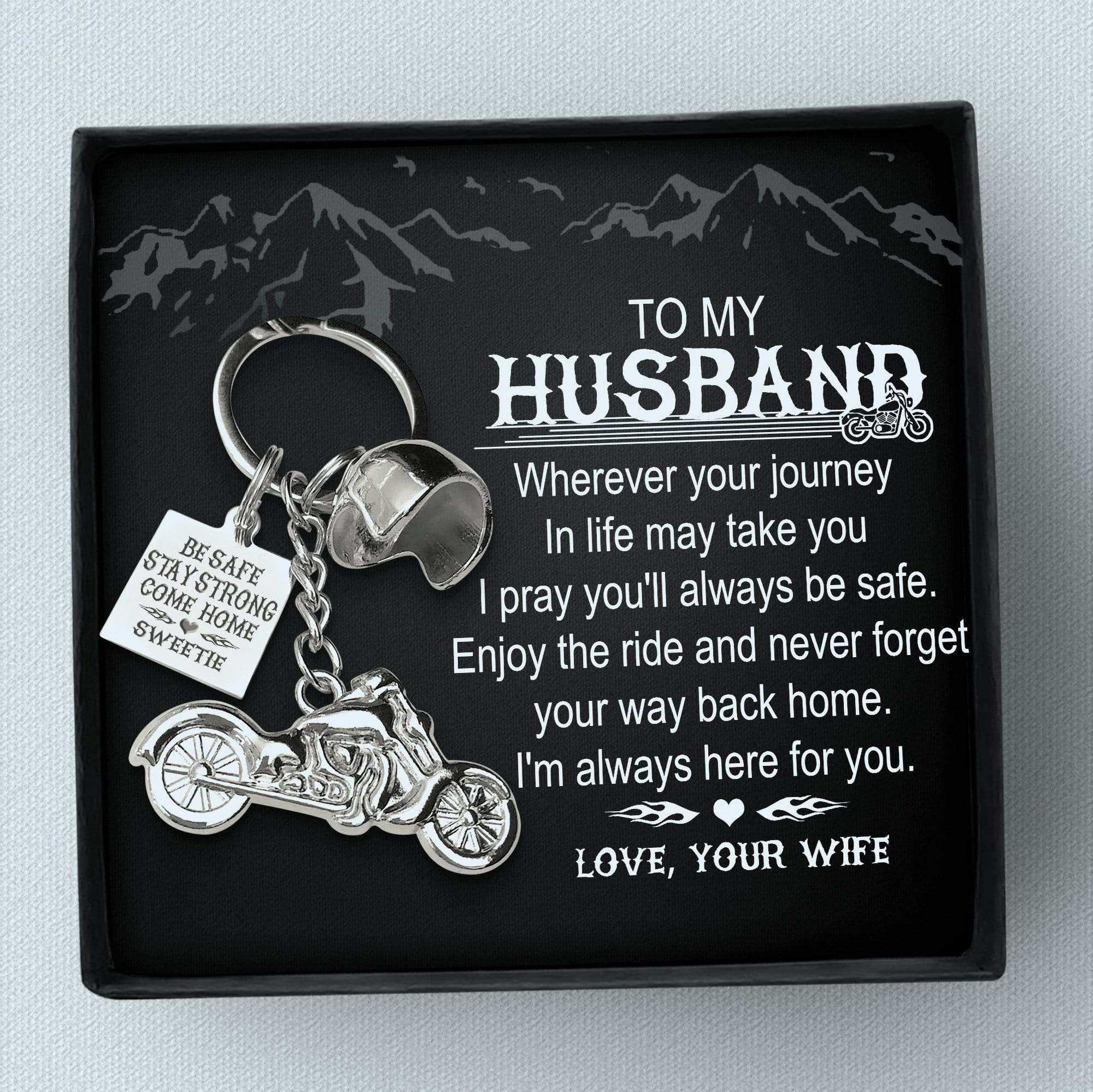 Classic Bike Keychain -  Be safe, stay strong, come home. <3 Sweetie - Gkt14004
