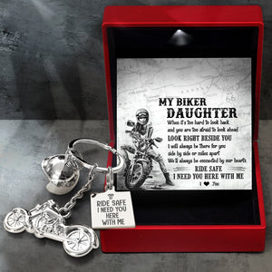 Classic Bike Keychain - Biker - To My Biker Daughter - We'll Always Be Connected By Our Hearts - Gkt17004