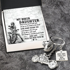 Classic Bike Keychain - Biker - To My Biker Daughter - We'll Always Be Connected By Our Hearts - Gkt17004