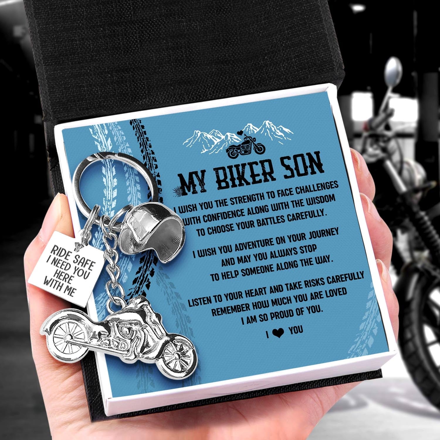 Motorcycle Keychain - To My Son - From Mom - You Will Always Be My Lit -  Wrapsify