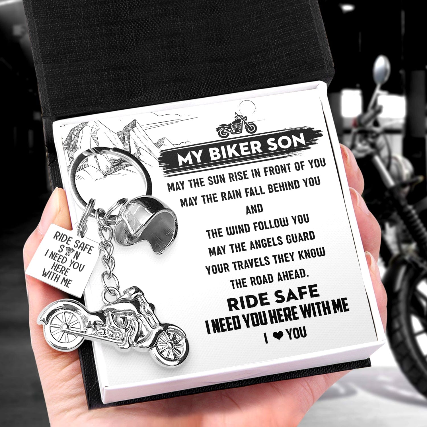 Classic Bike Keychain - Biker - To My Biker Son - I Love You - Gkt16030