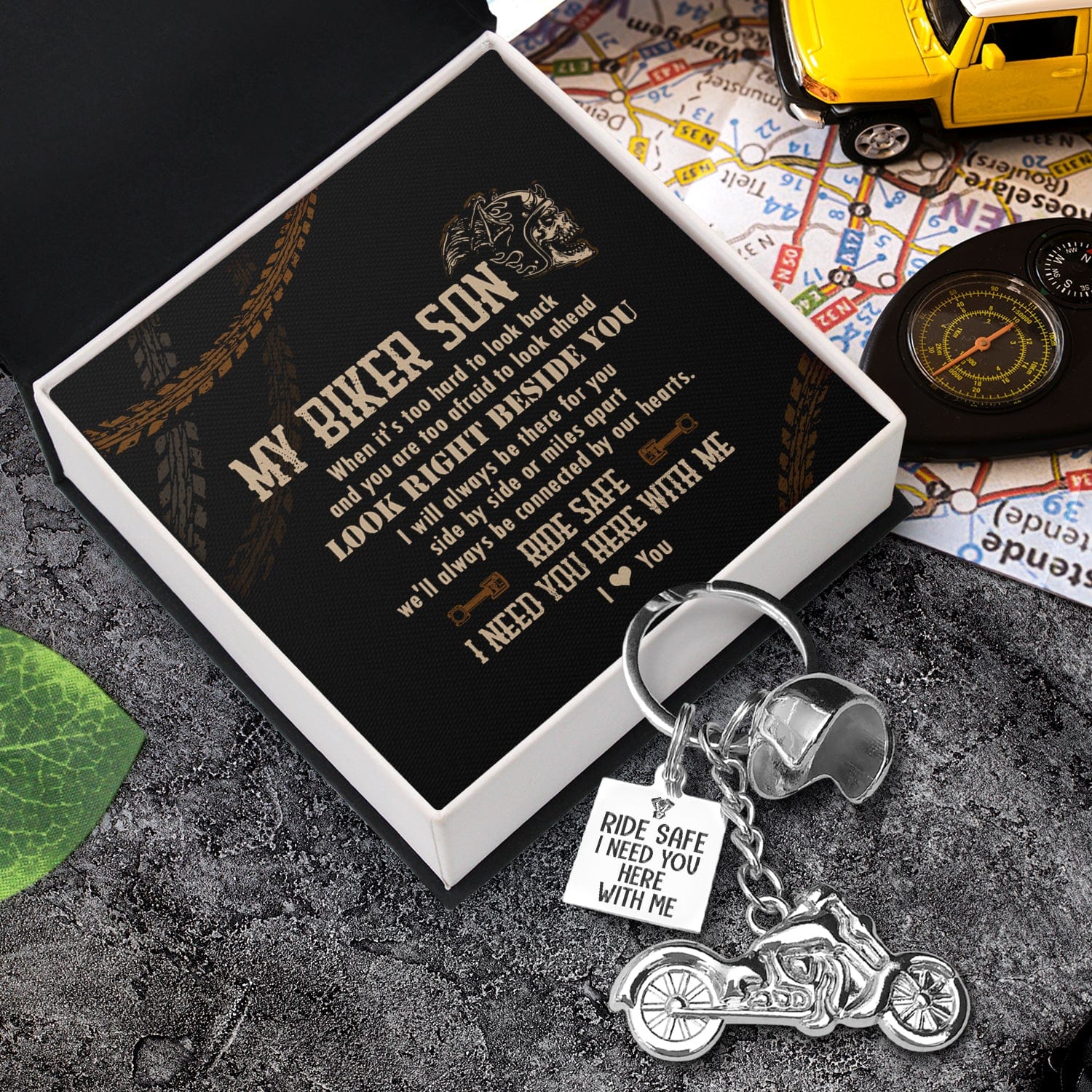 Classic Bike Keychain - Biker - To My Biker Son - You Are Capable Of Achieving Anything You Put Your Mind To - Gkt16035