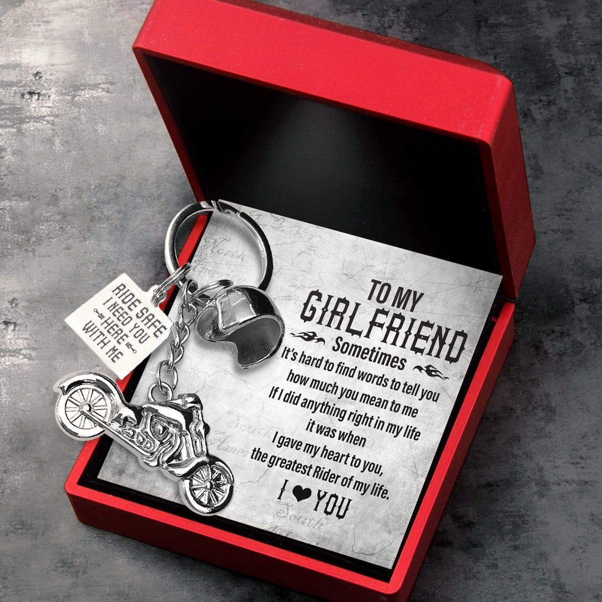 Classic Bike Keychain - Biker - To My Girlfriend - I Love You - Gkt13004