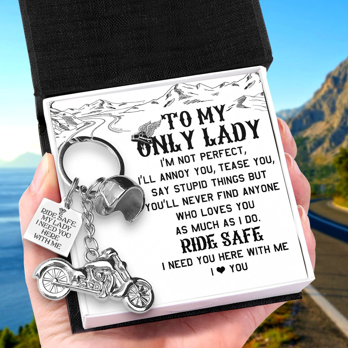 Classic Bike Keychain - Biker - To My Lady - I Love You - Gkt13007