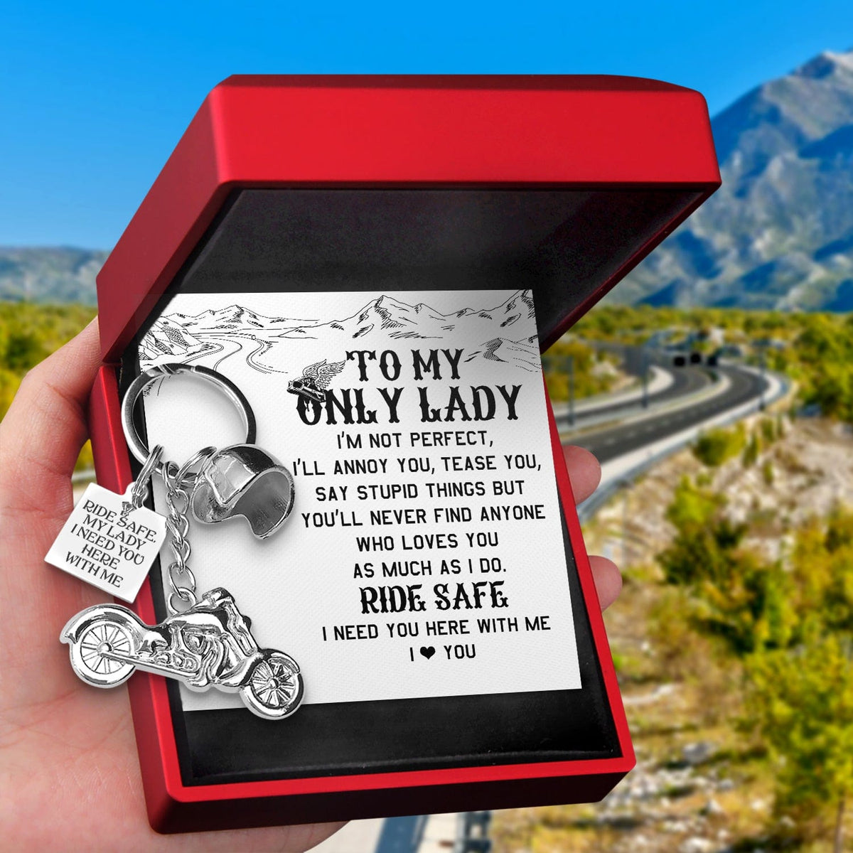 Classic Bike Keychain - Biker - To My Lady - I Love You - Gkt13007