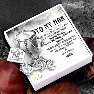 Classic Bike Keychain - Biker - To My Man - You Are My North, East, South & West - Gkt26017