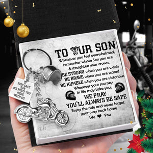 Classic Bike Keychain - Biker - To Our Son - We Love You - Gkt16021
