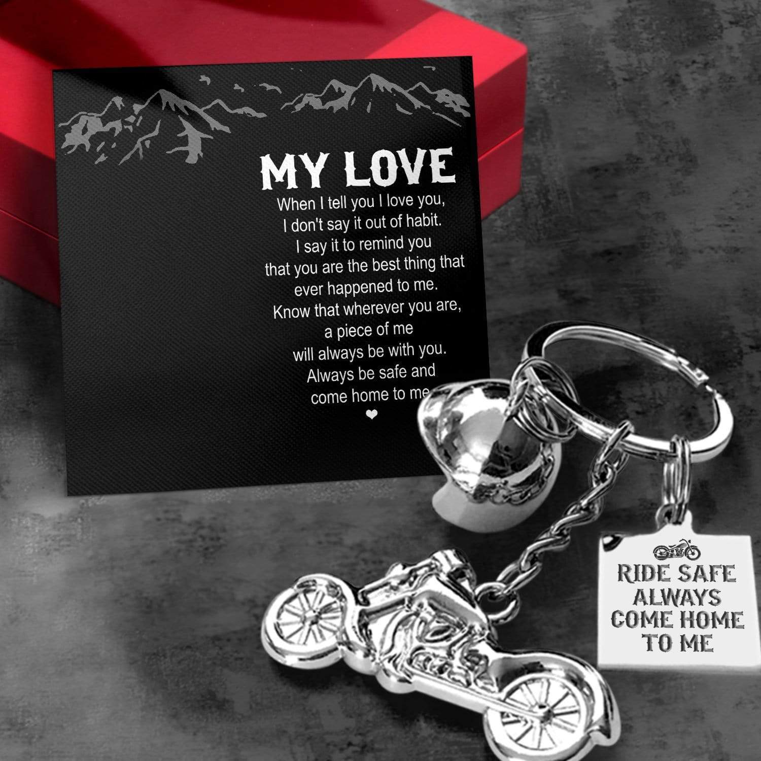 Classic Bike Keychain - My Love - A Piece Of Me Will Always Be With You - Gkt26003