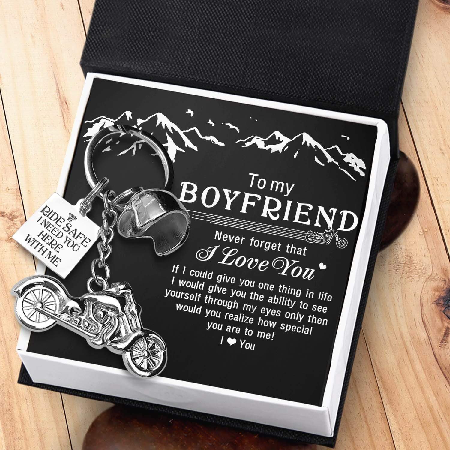 Classic Bike Keychain - To My Boyfriend - Ride Safe I Need You Here With Me - Gkt12001
