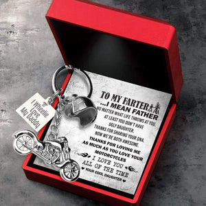 Classic Bike Keychain - To My Father - From Daughter - I Love You All Of The Time - Gkt18017