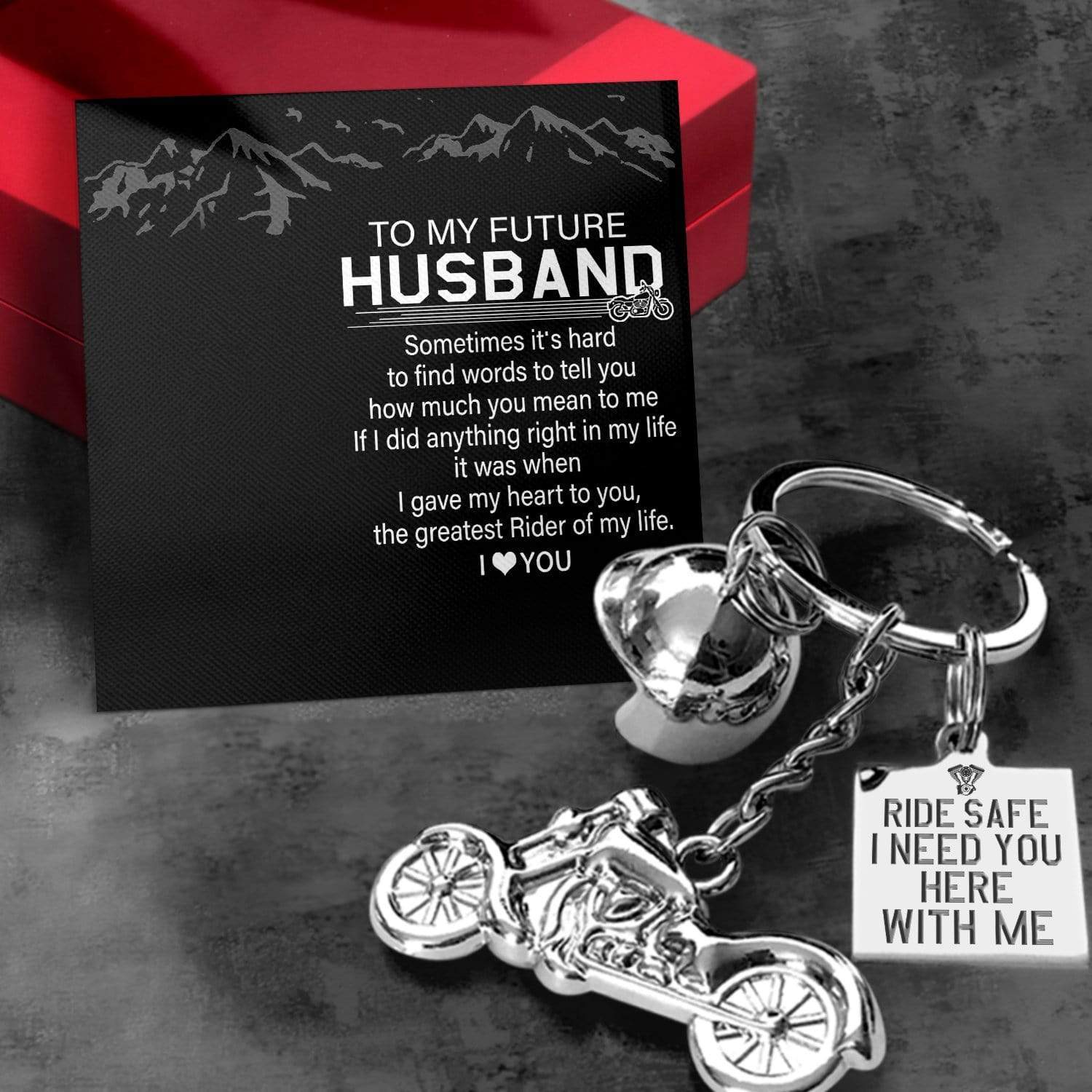 Classic Bike Keychain - To My Future Husband - The Greatest Rider Of My Life - Gkt24003