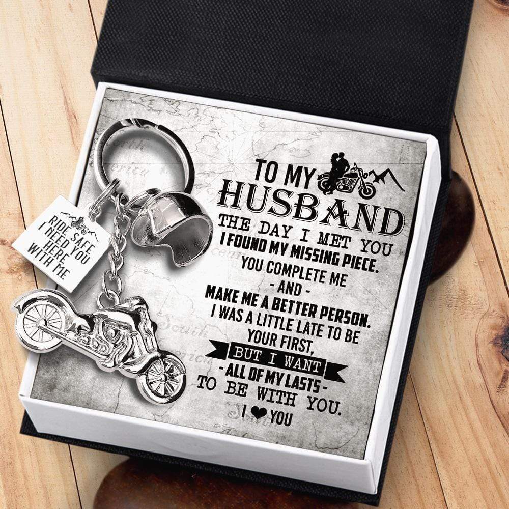 Classic Bike Keychain - To My Husband - I Need You Here With Me - Gkt14010