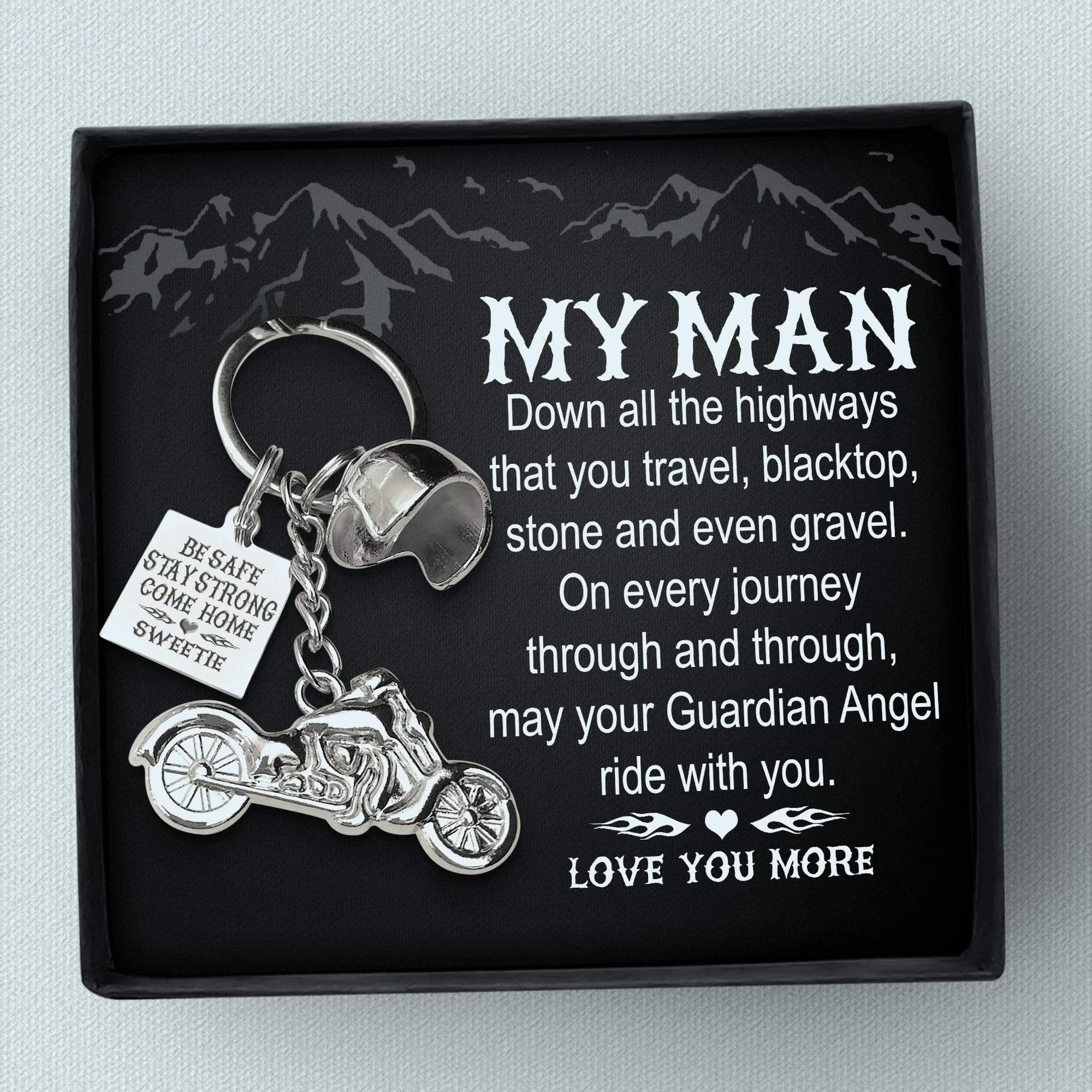 Classic Bike Keychain - To My Man - Be Safe, Stay Strong, Come Home - Gkt26002