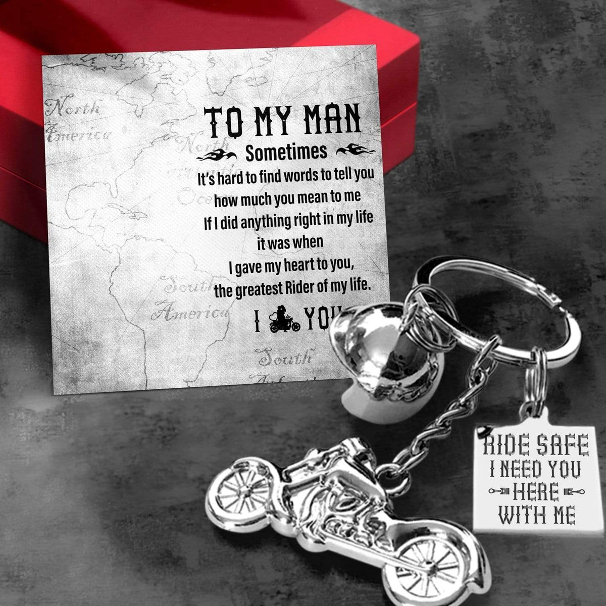 Classic Bike Keychain - To My Man - I Love You - Gkt26016