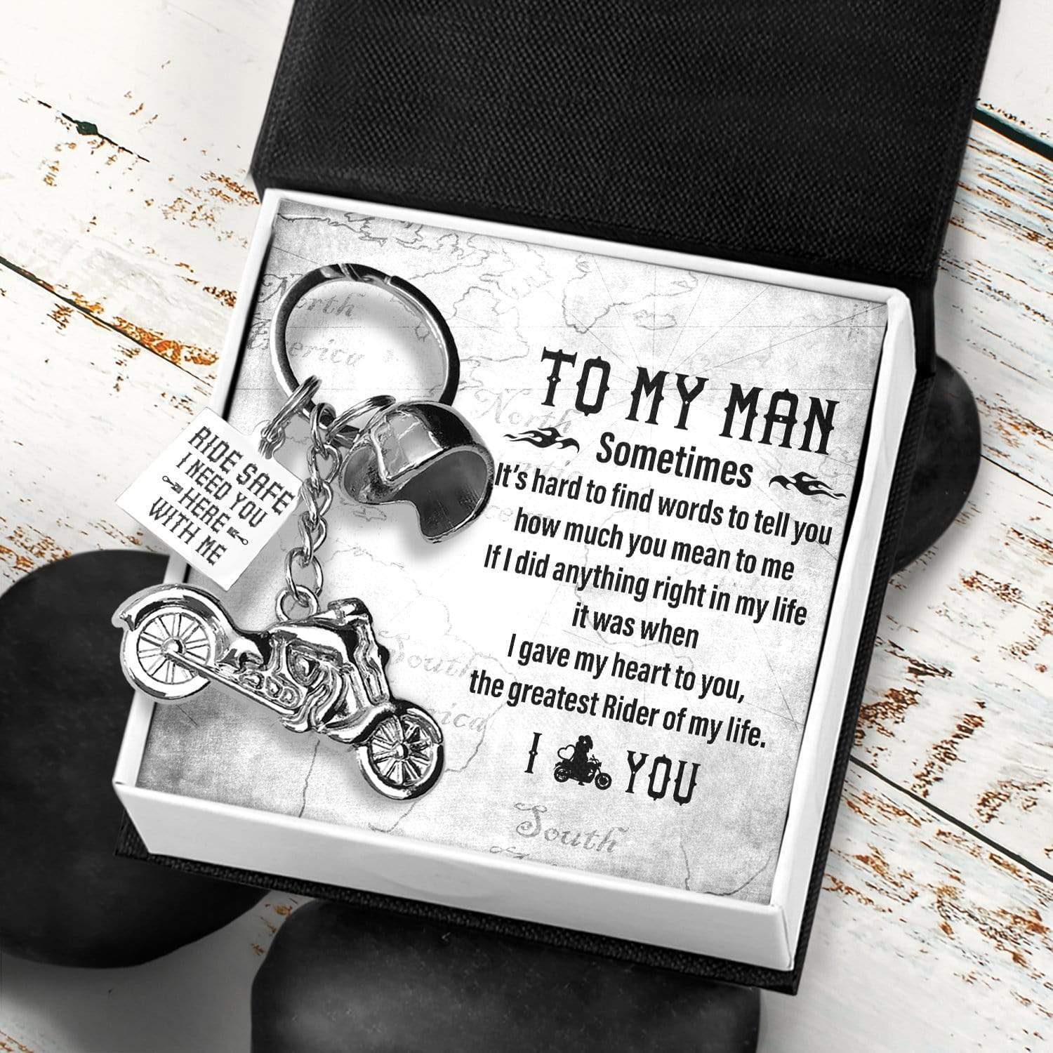 Classic Bike Keychain - To My Man - I Love You - Gkt26016