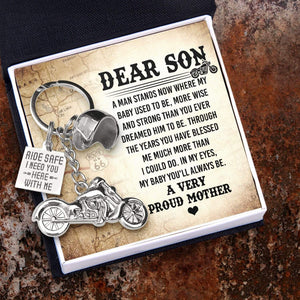 Classic Bike Keychain - To My Son - From Mom - I Need You Here With Me - Gkt16019