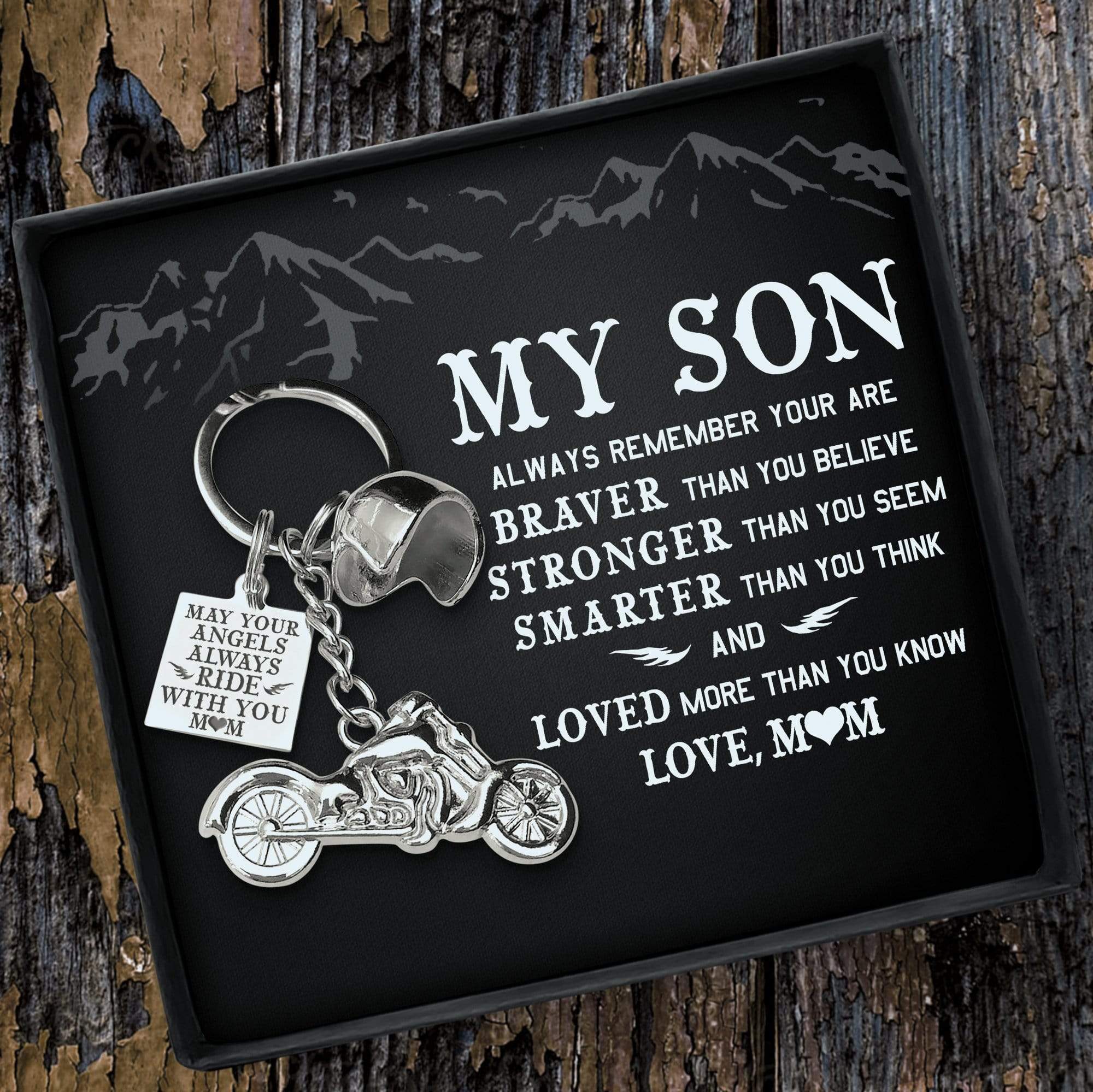 Wrapsify Classic Bike Keychain - to My Son from Mom - You Will Always Be My Little Boy - Gkt16013