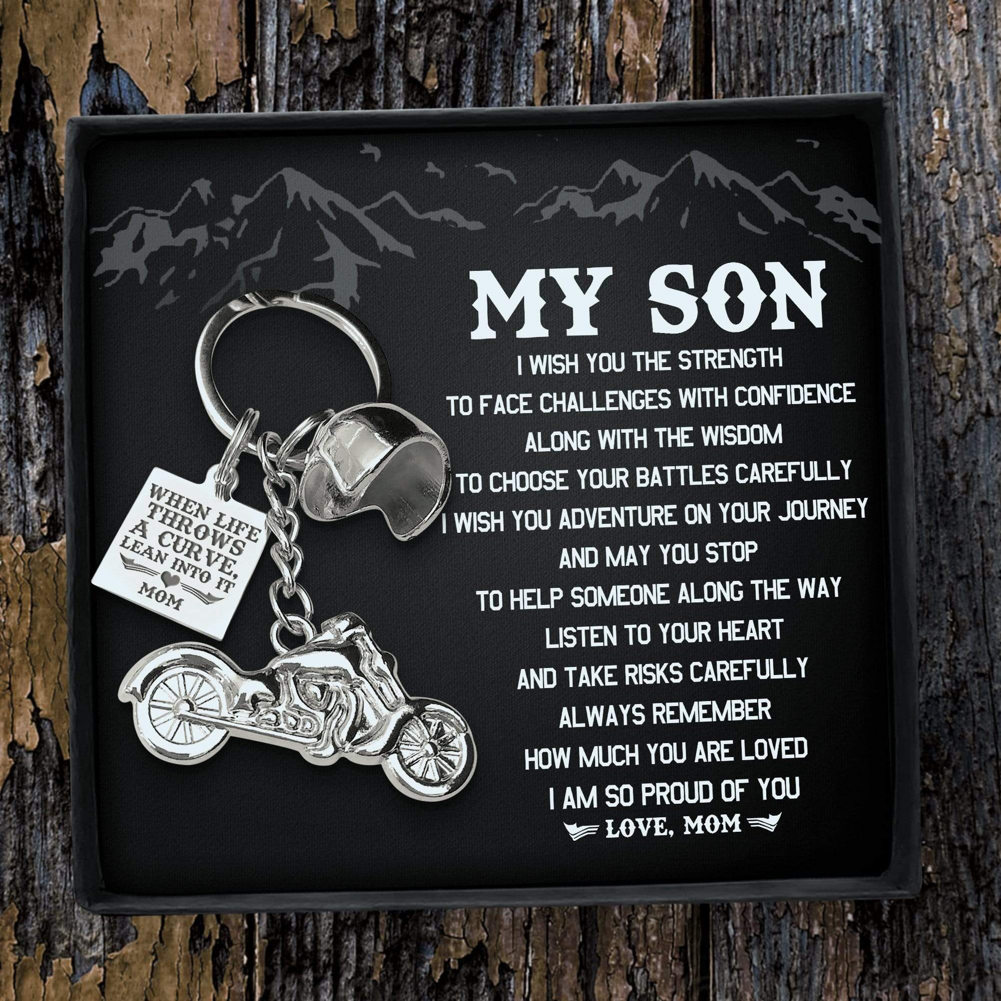 Classic Bike Keychain - To My Son - When life throws a curve, lean into it - Gkt16002