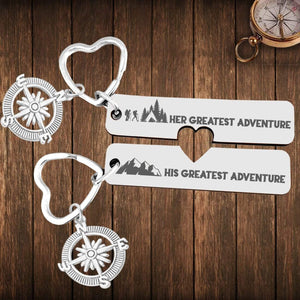 Compass Heart Couple Keychains - To My Man - You Are Without A Doubt The Greatest Adventure Of My Life - Gkdq26001