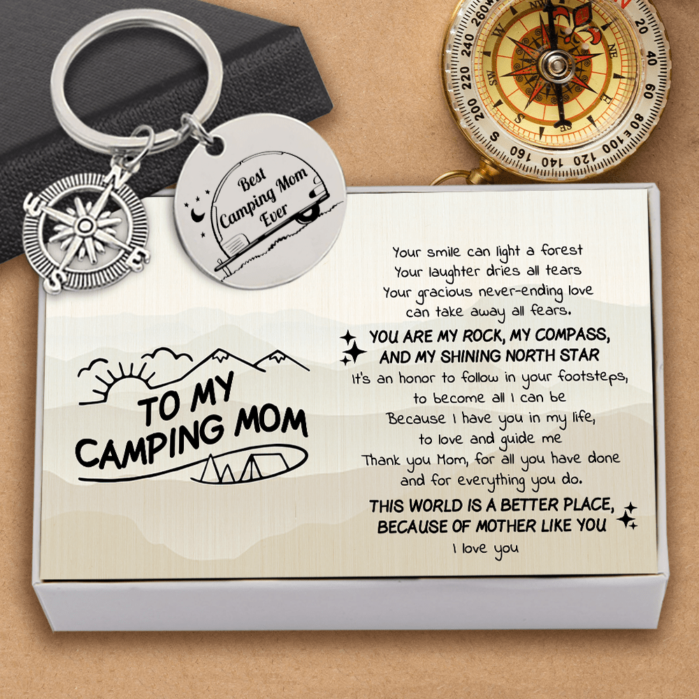 Compass Keychain - Camping - To My Camping Mom - My Shining North Star - Gkw19011