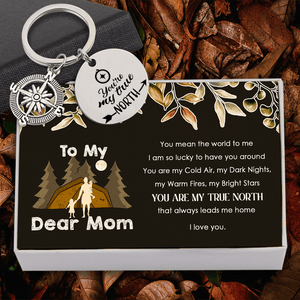 Compass Keychain - Camping - To My Dear Mom - You Mean The World To Me - Gkw19010