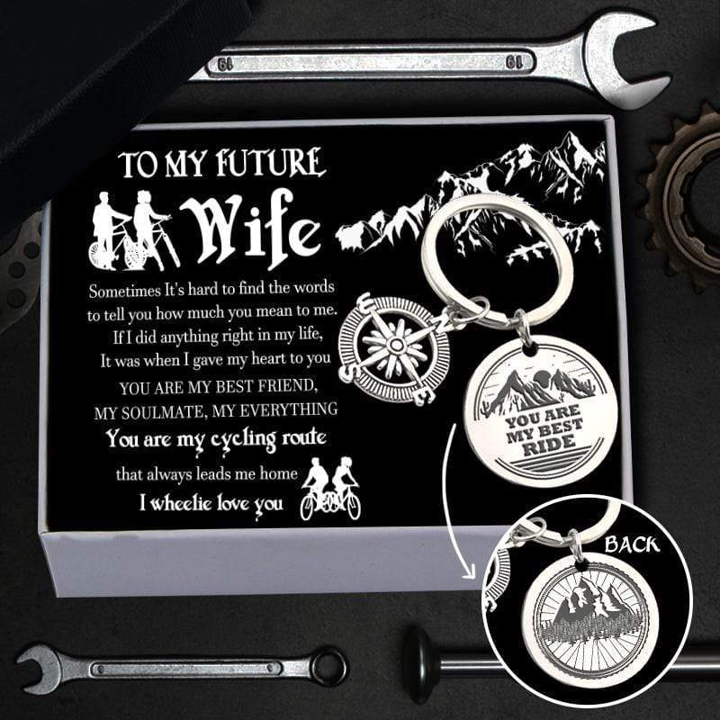 Compass Keychain - Cycling - To My Future Wife - You Are My Best Ride - Gkw25006