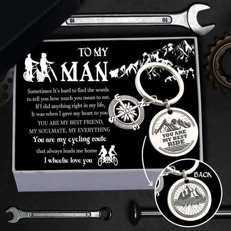 Compass Keychain - Cycling - To My Man - You Are My Best Ride - Gkw26008