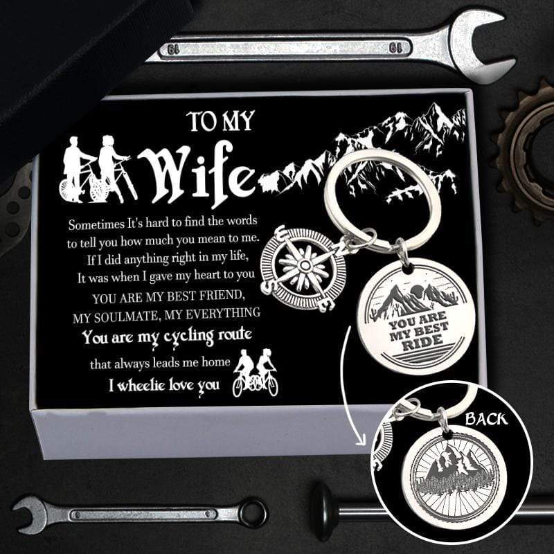 Compass Keychain - Cycling - To My Wife - You Are My Best Ride - Gkw15006