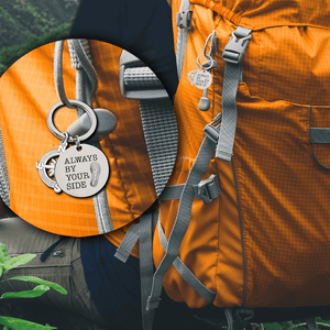 Compass Keychain - Hiking - To My Hiking Daughter - We'll Always Be Connected By Our Hearts - Gkw17009
