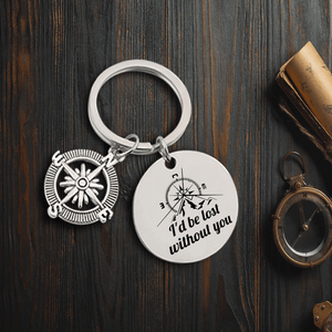Compass Keychain - Hiking - To My Man - I'd Be Lost Without You - Gkw26020
