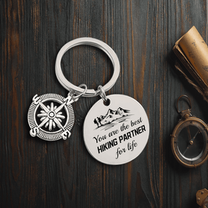 Compass Keychain - Hiking - To My Man - I Love You To The Mountains & Back - Gkw26018