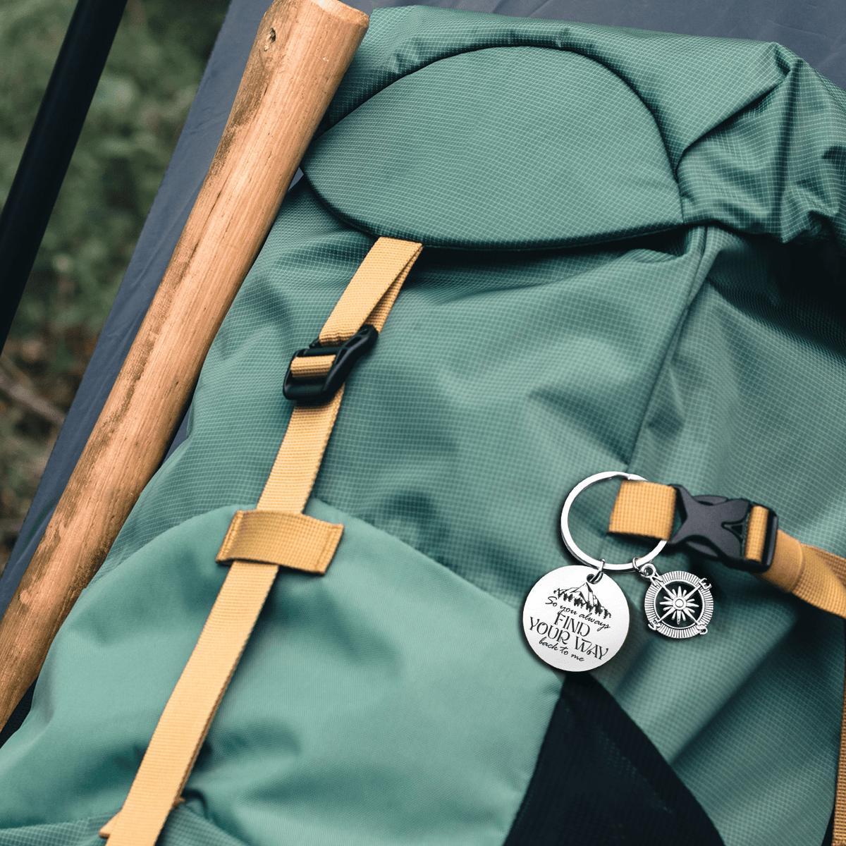 Compass Keychain - Hiking - To My Man - You Are My Home And My Adventure All At Once - Gkw26026