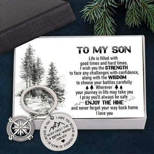 Compass Keychain - Hiking - To My Son - Enjoy The Hike - Gkw16004