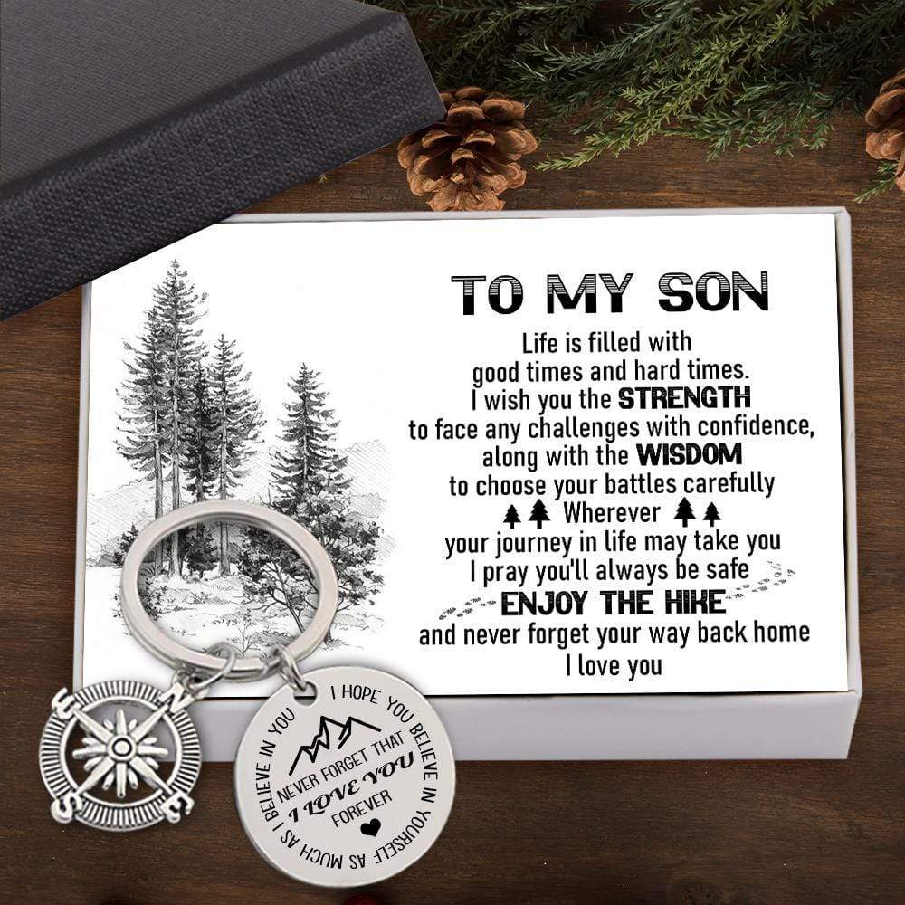 Compass Keychain - Hiking - To My Son - Enjoy The Hike - Gkw16004