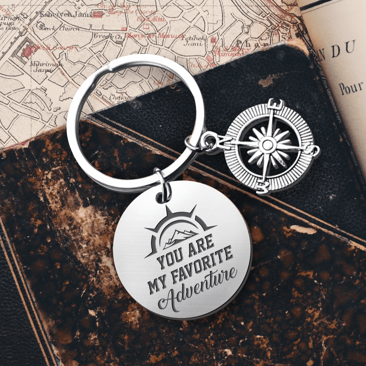 Compass Keychain - Hiking - To My Soulmate - You Are My True North That Always Leads Me Home - Gkw13020