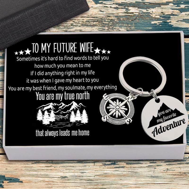Compass Keychain - To My Future Wife - You Are My Favorite Adventure - Gkw25003