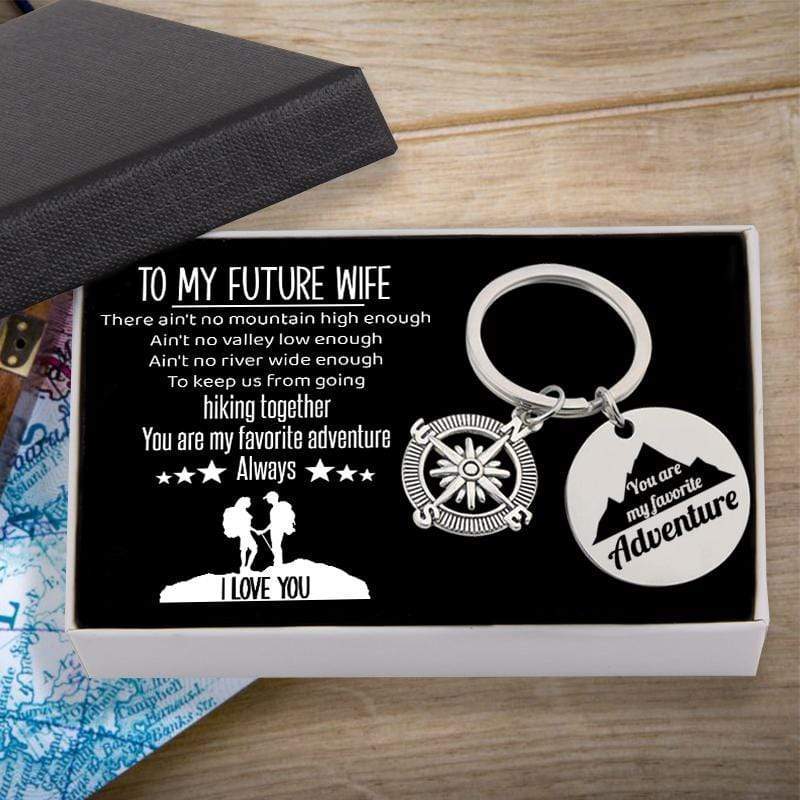 Compass Keychain - To My Future Wife - You Are My Favorite Adventure - Gkw25004
