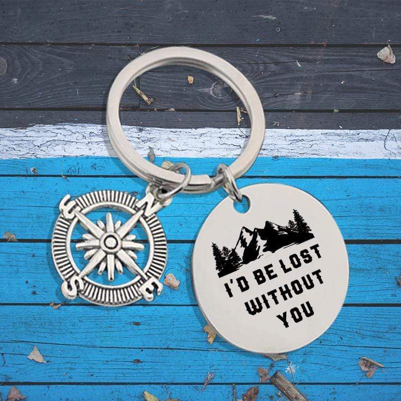 Compass Keychain - To My Girlfriend - I'd Be Lost Without You - Gkw13006