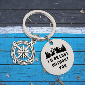Compass Keychain - To My Girlfriend - I'd Be Lost Without You - Gkw13006