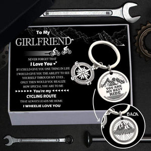 Compass Keychain  - To My Girlfriend - You Are My Cycling Route - Gkw13008