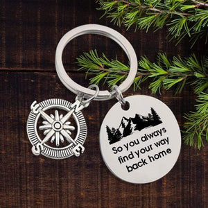 Compass Keychain - To My Grandson - I Can't Promise To Be Here For The Rest Of Your Life - Gkw22001