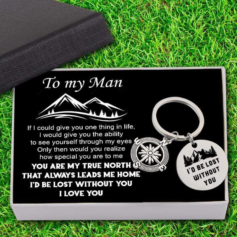 Compass Keychain - To My Man - I'd Be Lost Without You - Gkw26007
