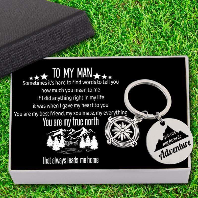 Compass Keychain - To My Man - You Are My Favorite Adventure - Gkw26005