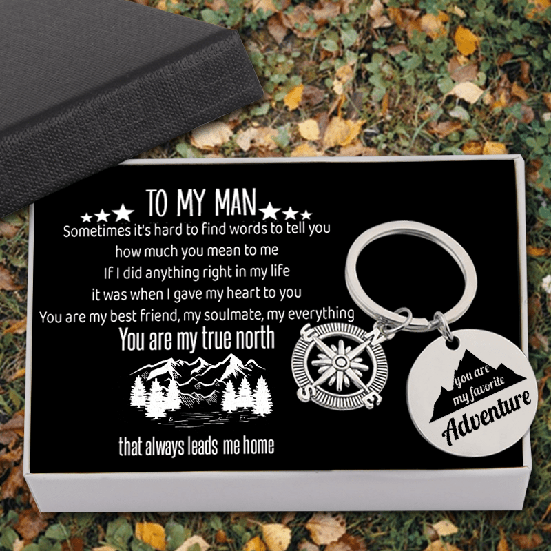 Compass Keychain - To My Man - You Are My Favorite Adventure - Gkw26005