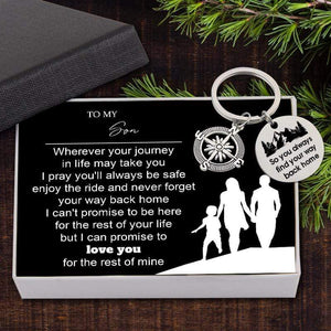 Compass Keychain - To My Son - I Can't Promise To Be Here For The Rest Of Your Life - Gkw16001